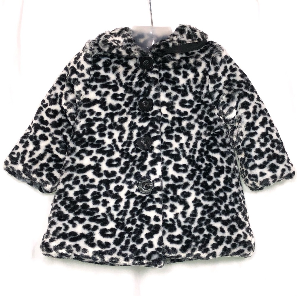 Calvin Klein leopard print faux fur jacket